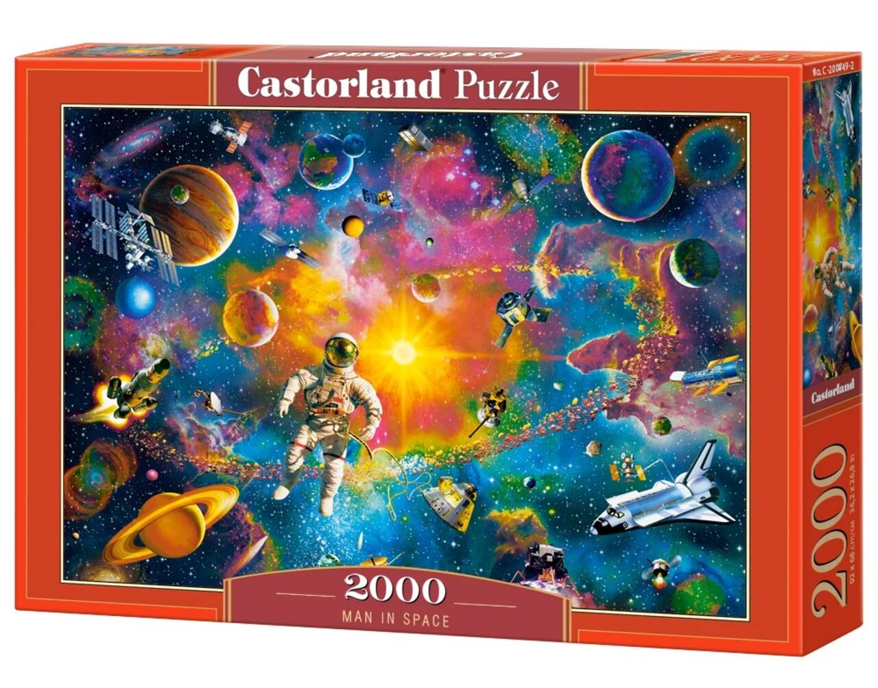 2000 Piece Jigsaw Puzzle, Man in Space, Sparkling stars, Astronaut, Space scene, Adult Puzzle, Castorland C-200849-2
